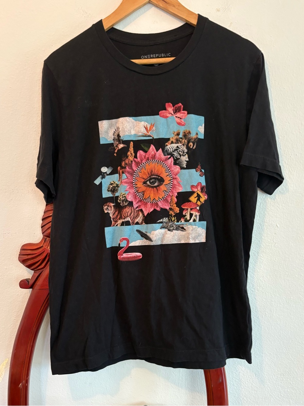 OneRepublic Black Graphic Band Tee with Colorful Summer ‘22 Tour Print